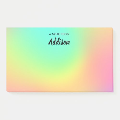 Colorful rainbow style abstract pattern with name post_it notes