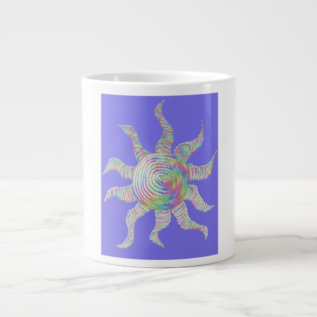 Colorful Rainbow Sun Giant Coffee Mug (Front)