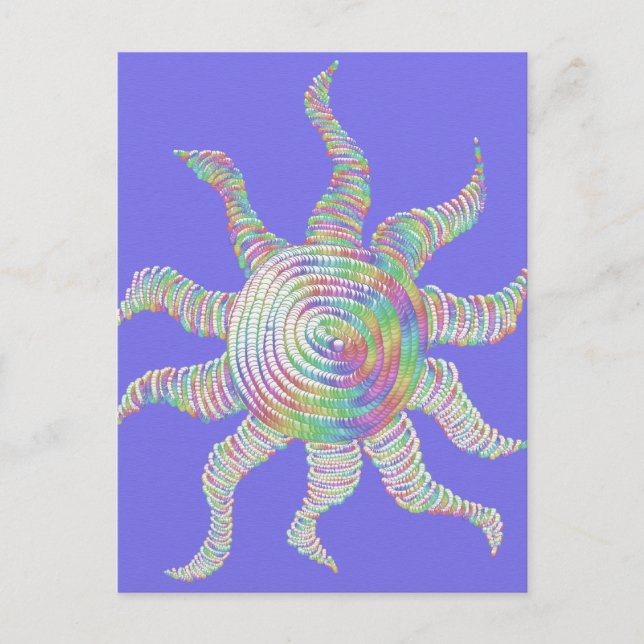 Colorful Rainbow Sun Postcard (Front)