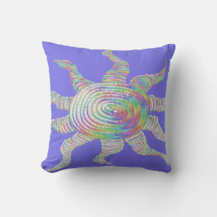 Colorful Rainbow Sun Throw Pillow