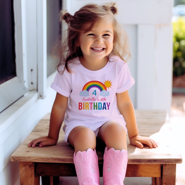 Colorful Rainbow Sunshine Birthday Kids T-Shirt (Creator Uploaded)