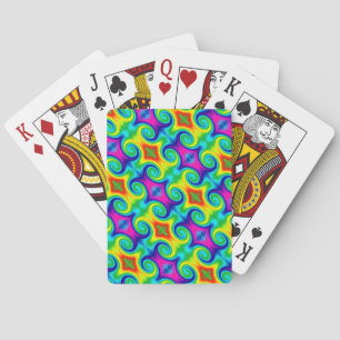 Colorful Rainbow Swirl Abstract Art Pattern Poker Cards