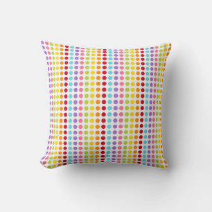 Colorful Rainbow Swirl Dot Pattern Decor Throw Pillow