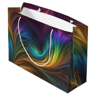 Colorful Rainbow Swirl Large Gift Bag