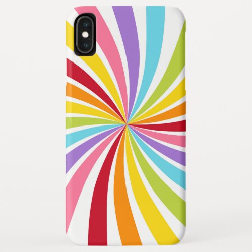 Colorful Rainbow Swirl Modern Fun Bright Girly iPhone XS Max Case