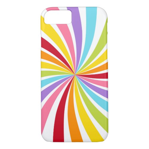 Colorful Rainbow Swirl Modern Fun Bright Girly iPhone 87 Case