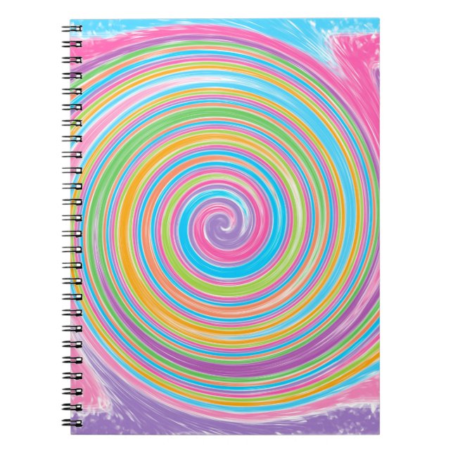 Colorful rainbow swirl   notebook (Front)
