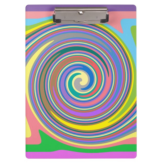 Colorful rainbow swirl pattern clipboard (Front)