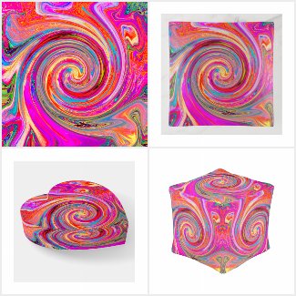 Colorful Rainbow Swirl Retro Abstract Design