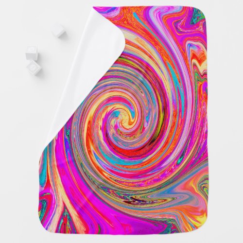 Colorful Rainbow Swirl Retro Abstract Design Baby Blanket