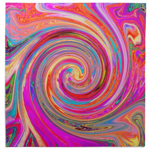 Colorful Rainbow Swirl Retro Abstract Design Cloth Napkin