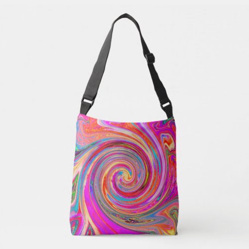 Colorful Rainbow Swirl Retro Abstract Design Crossbody Bag