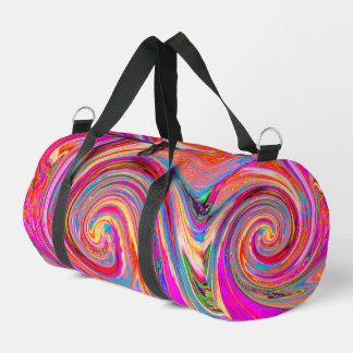 Colorful Rainbow Swirl Retro Abstract Design Duffle Bag
