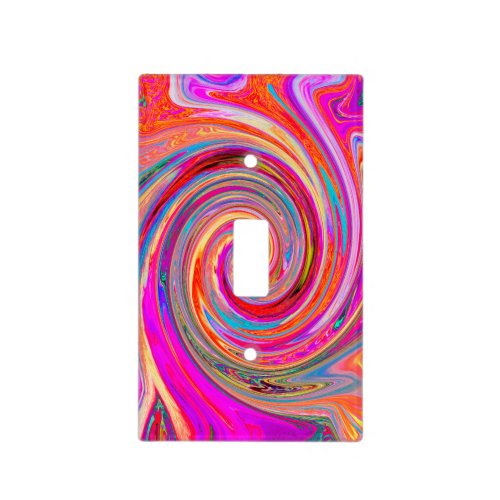 Colorful Rainbow Swirl Retro Abstract Design Light Switch Cover