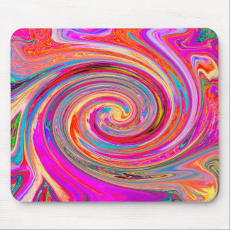 Colorful Rainbow Swirl Retro Abstract Design Mouse Pad