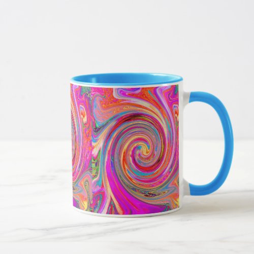 Colorful Rainbow Swirl Retro Abstract Design Mug
