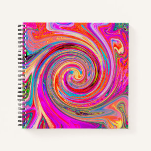 Colorful Rainbow Swirl Retro Abstract Design Notebook