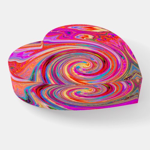 Colorful Rainbow Swirl Retro Abstract Design Paperweight