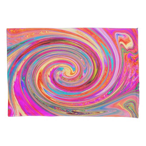 Colorful Rainbow Swirl Retro Abstract Design Pillow Case