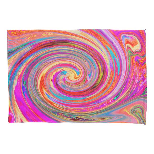 Colorful Rainbow Swirl Retro Abstract Design Pillow Case (Front)