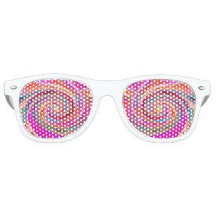 Colorful Rainbow Swirl Retro Abstract Design Sunglasses