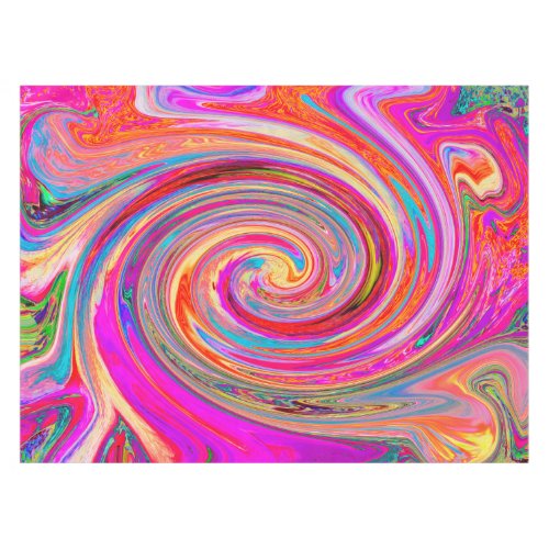 Colorful Rainbow Swirl Retro Abstract Design Tablecloth