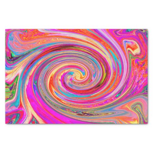 Colorful Rainbow Swirl Retro Abstract Design Tissue Paper