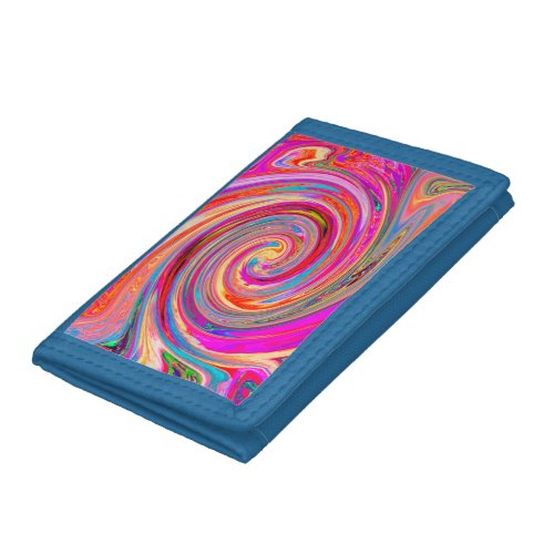 Colorful Rainbow Swirl Retro Abstract Design Trifold Wallet