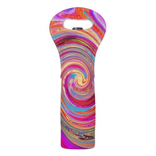 Colorful Rainbow Swirl Retro Abstract Design Wine Bag