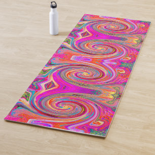 Colorful Rainbow Swirl Retro Abstract Design Yoga Mat