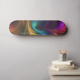 Colorful Rainbow Swirl Skateboard