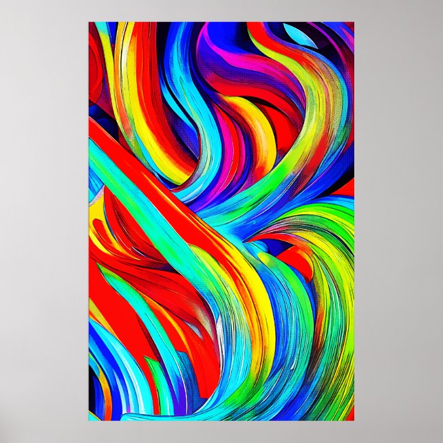 Colorful Rainbow Swirls 1108 Poster (Front)