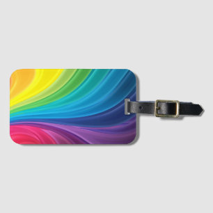 Colorful Rainbow Swirls Contemporary Luggage Tag