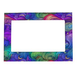 Colorful Rainbow Swirls Magnetic Frame