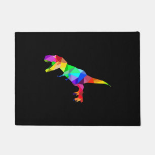 Colorful Rainbow T-Rex Tyrannosaurus Rex Dino Doormat