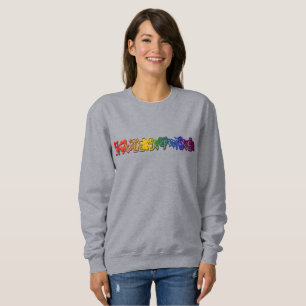 Colorful Rainbow Text Hearts Valentine Sweatshirt