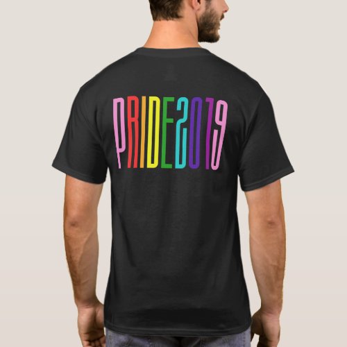 Colorful Rainbow Text LGBTQ Gay Pride 2019 T_Shirt