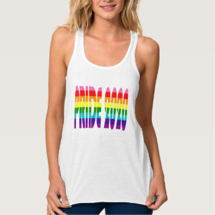 Colorful Rainbow Text LGBTQ Gay Pride 2020 Tank Top