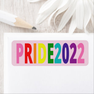 Colorful Rainbow Text LGBTQ Gay Pride 2022 Label