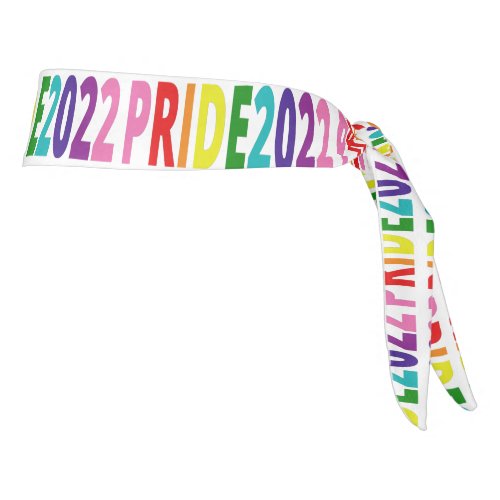 Colorful Rainbow Text LGBTQ Gay Pride 2022 Tie Headband