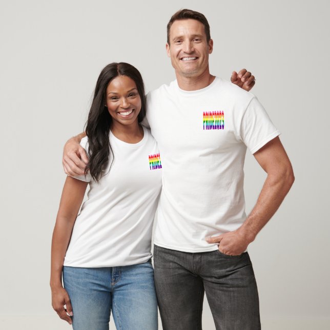 Colorful Rainbow Text LGBTQ Gay Pride 2023 T-Shirt (Unisex)