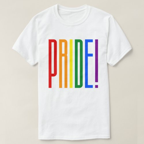 Colorful Rainbow Text LGBTQ Gay Pride LGBT T_Shirt