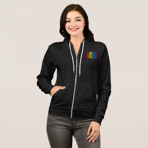 Colorful Rainbow Text LGBTQ London Gay Pride LGBT Hoodie