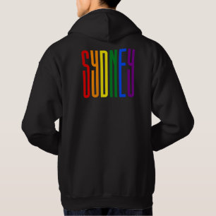Colorful Rainbow Text LGBTQ Sydney Gay Pride LGBT Hoodie