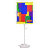 Colorful Rainbow Textured Patchwork Quilt Design Table Lamp (Left)