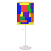 Colorful Rainbow Textured Patchwork Quilt Design Table Lamp (Right)