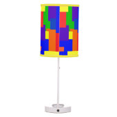 Colorful Rainbow Textured Patchwork Quilt Design Table Lamp (Back)