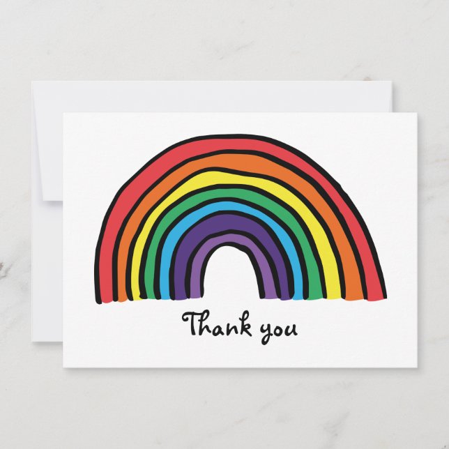 Colorful Rainbow Thank You Card (Front)