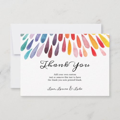 Colorful Rainbow Thank You Cards