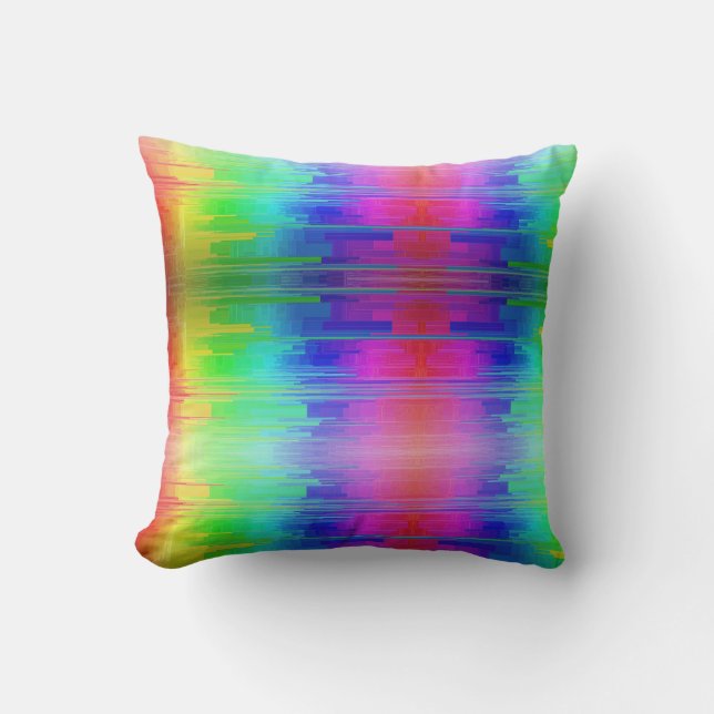 Colorful Rainbow Throw Pillow (Front)